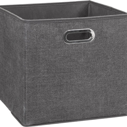 5Five Opbergmand/kastmandje - Donkergrijs - 31 x 31 x 31 cm - 29 liter - Vakkenkast manden - Stof met versterkte bodem - Opvouwbaar