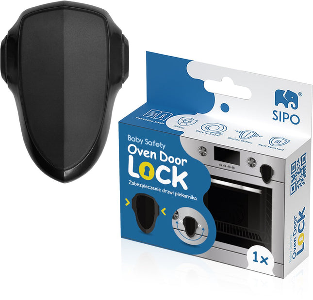 SIPO Ovenslot 9,2x9x2,8 cm - Veiligheidsslot Ovendeur tegen Openen door Kinderen - Eenvoudige Installatie - Slot voor oven - Zwart
