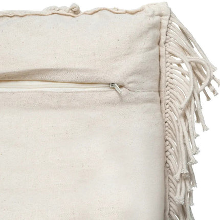 Atmosphera Sierkussen Macrame Ibiza voor binnen - 2x - ivoor wit - 30 x 50 cm - katoen/polyester