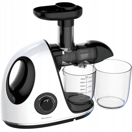 Klausberg Slow Juicer KB-7864 – 150W | Cold Press | Stille Juicer - Groenten en Fruitpers – Met Pulpreservoir - Juice Maker - Wit