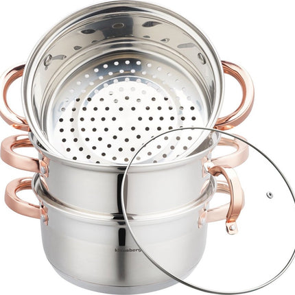 Klausberg 7729 - stoompan - 4 delig - 20 cm - rvs - alle warmtebronnen