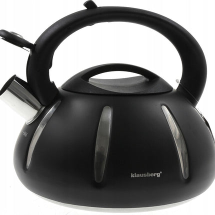 Klausberg 7548 - Fluitketel - 3 liter - zwart - RVS
