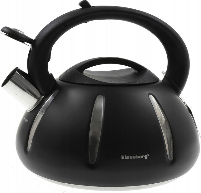 Klausberg 7548 - Fluitketel - 3 liter - zwart - RVS