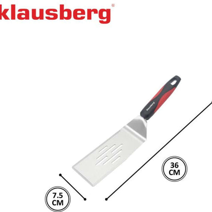 Klausberg KB-7897 Grillspatel - 36 cm RVS Spatel met Plastic Handvat voor Barbecue - Geschikt voor alle BBQ - ook Kamado / Weber