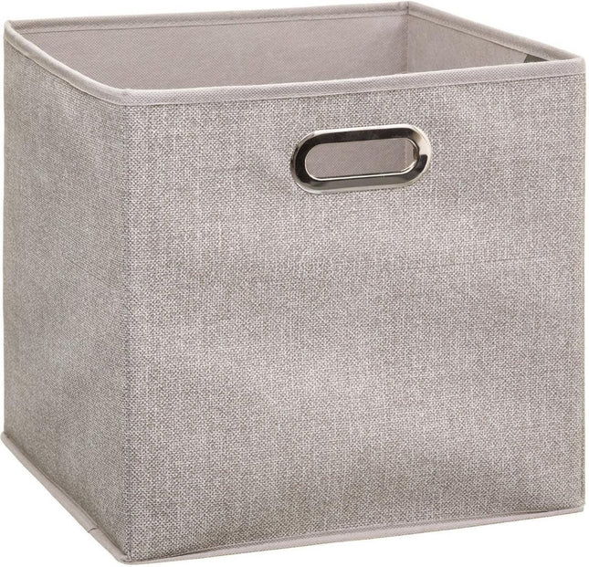 5Five Opbergmand/kastmand beige - linnen - 29 liter - 31 x 31 x 31 cm - Opbergbox - Vakkenkast manden