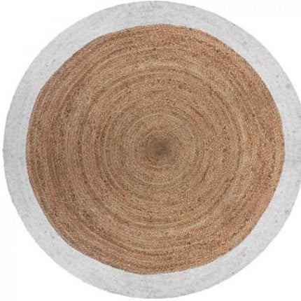 Jute Vloerkleed Met Witte Rand - ˜120 cm