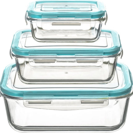 5Five Magnetron schaal set van 3 - voorraaddoos - Diepvries doos - Ovenbestendig - 0.3L - 0.8L - 1.7L