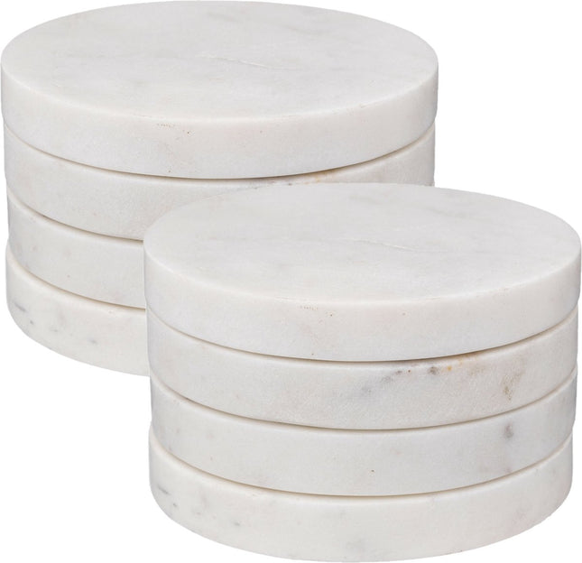 Secret de Gourmet Onderzetters voor glazen - 12 stuks - Marmer - Wit