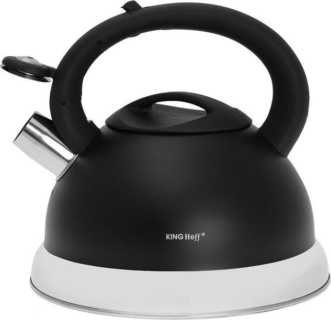 Kinghoff 1225 - Fluitketel - zwart - 3 liter