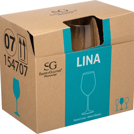 Secret de Gourmet Wijnglazen set Lina - doosje 6x stuks - chique glas - 54 CL - witte/rode/rose