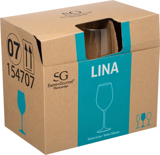 Secret de Gourmet Wijnglazen set Lina - doosje 6x stuks - chique glas - 54 CL - witte/rode/rose