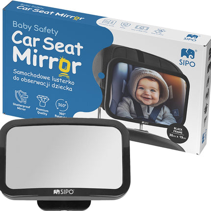 SIPO Autospiegel Baby Observatie Spiegel - Veiligheids Spiegel voor Kinderzitje - Snel Te Monteren - 19x30 cm - 1 Stuk