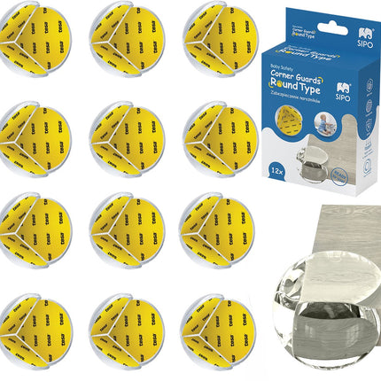 SIPO Hoekbeschermers - 12-delig Set Transparante Meubelbescherming - Voor Stoten en Vallen - SBS-EC51 - Tafelbescherming - Baby en Kind bescherming