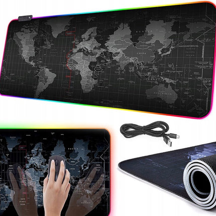 Verlichte XXL Led Gaming Muis Pad - Bureau onderlegger - 80 x 30 cm - Waterproof