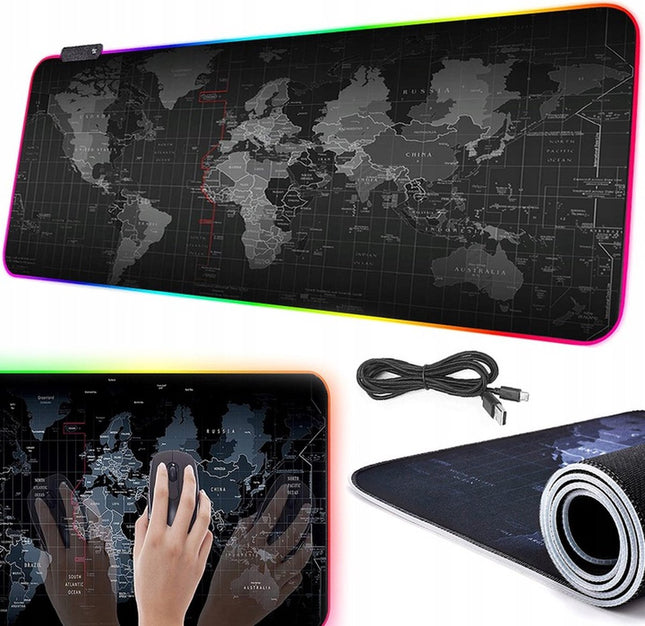 Verlichte XXL Led Gaming Muis Pad - Bureau onderlegger - 80 x 30 cm - Waterproof