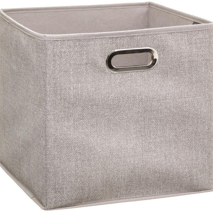 5Five Opbergmand/kastmand beige - Set van 3x stuks - linnen - 29 liter - 31 x 31 x 31 cm - Opbergbox - Vakkenkast manden