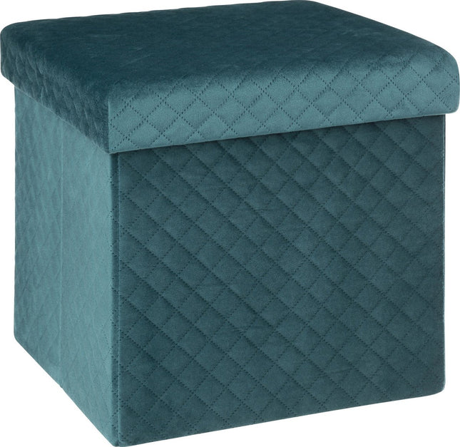 Opvouwbare poef met opbergruimte - Blauw