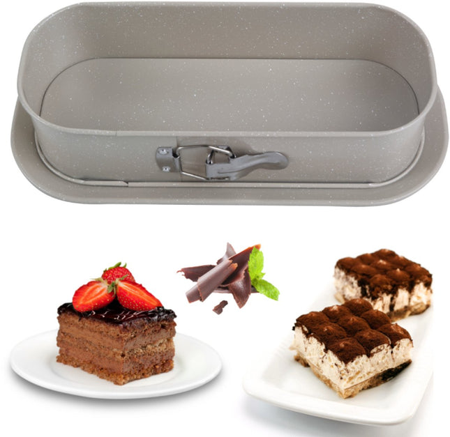 KINGHoff KH-1976 Bakvorm met losse bodem 34,5x15,5x8 cm - Broodvorm voor Hartige taarten, Cheesecake en Paté - Antiaanbaklaag - Ovenbestendig tot 220°C - Bakvorm - Ovenvorm - Cakevorm - Taartvorm -