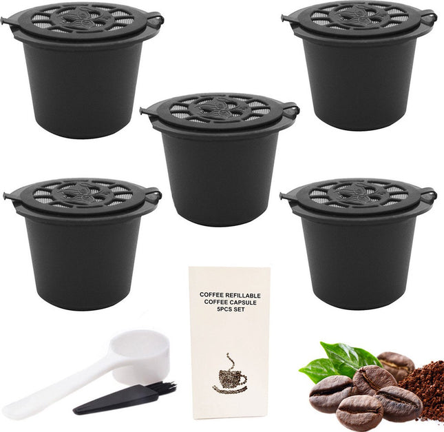 5x Nespresso Herbruikbare Koffie Cup - Milieuvriendelijk - Duurzaam - Complete Set - Koffiecapsule - Navulbare Koffiecapsules - Nespresso