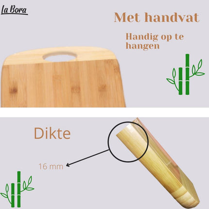 Bamboe Snijplank met Handvat – Large – 40 x 30 – Dienblad – Serveerplank – Houten Snijplank