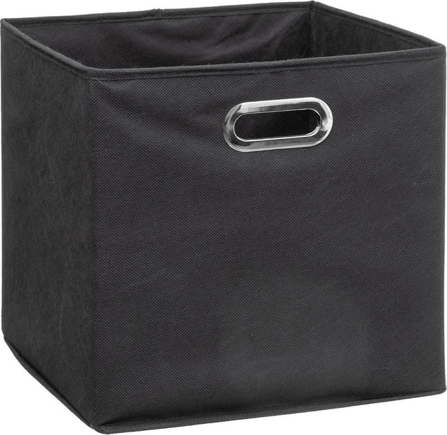 5Five Opbergmand/kastmand donkergrijs - Set van 2x stuks - linnen - 29 liter - 31 x 31 x 31 cm - Opbergbox - Vakkenkast manden