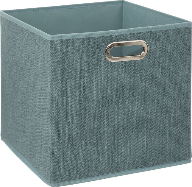 5Five Opbergmand/kastmandje - IJsblauw - 31 x 31 x 31 cm - 29 liter - Vakkenkast manden - Stof met versterkte bodem - Opvouwbaar