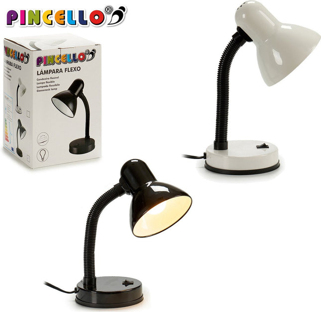 Pincello Tafellamp/bureaulampje Desk Light - metaal - wit - H33 cm- Leeslampje - buigzame stang