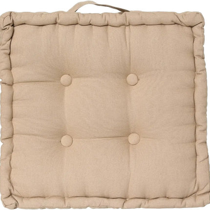 Atmosphera Vloerkussen Square - beige - katoen - 40 x 40 x 8 cm - vierkant - Extra dik