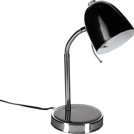 Atmosphera Tafellamp/bureaulampje Design Light - metaal - zwart/zilver - H35 cm - Leeslampje