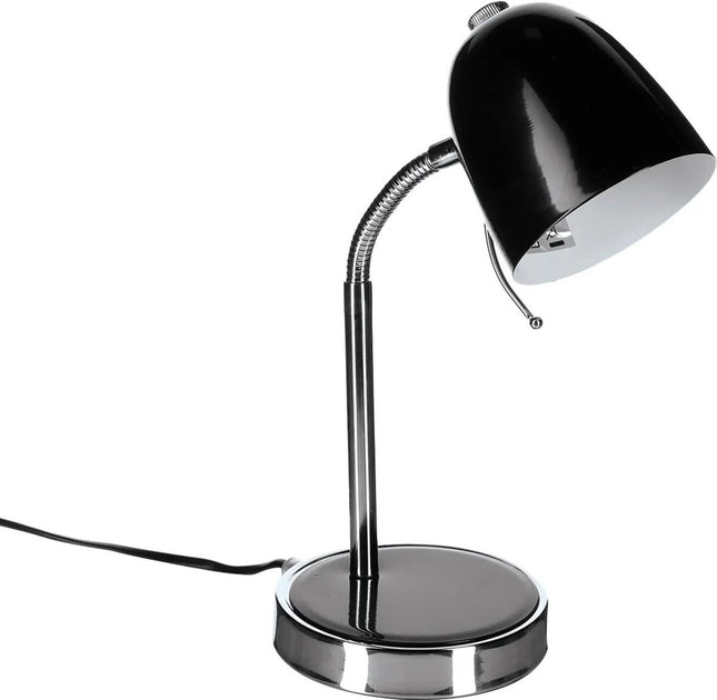 Atmosphera Tafellamp/bureaulampje Design Light - metaal - zwart/zilver - H35 cm - Leeslampje