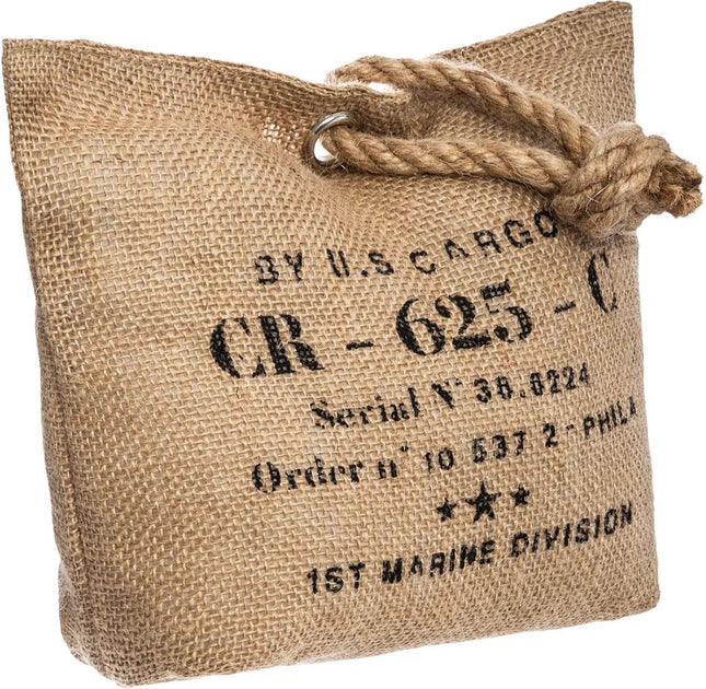 Atmosphera Deurstopper gewicht Lofty - 1 kilo - jute beige - polyester en zand - 26 x 19 cm - buiten/binnen deuren