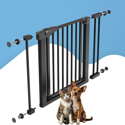Babyveiligheidshek Zwart 75-103 cm breed - Traphek met Automaatsluiting en Klembevestiging - Veiligheidsrek 80 cm Hoog - Sipo