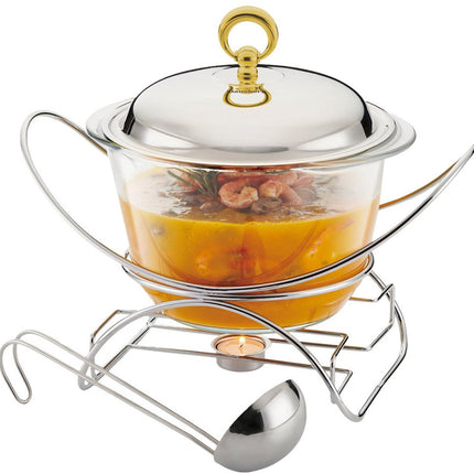 Klausberg 7920 - voedselverwarmer - pot vorm - RVS / glas / 4 liter
