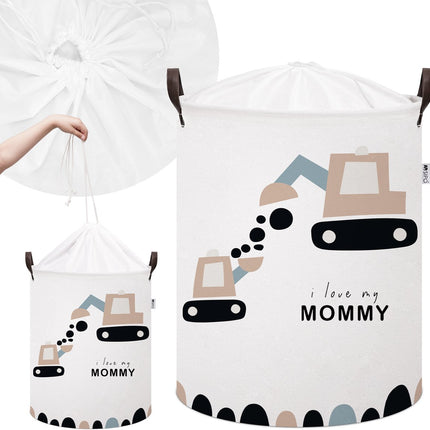 Graafmachine Speelgoedopbergmand - Katoenen Opbergbox met "I Love My Mommy" - Kinderwasmand - 43 Liter - 35x35x45 cm - Speelgoedmand - Sipo