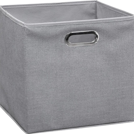 5Five Opbergmand/kastmand grijs - Set van 2x stuks - linnen - 29 liter - 31 x 31 x 31 cm - Opbergbox - Vakkenkast manden