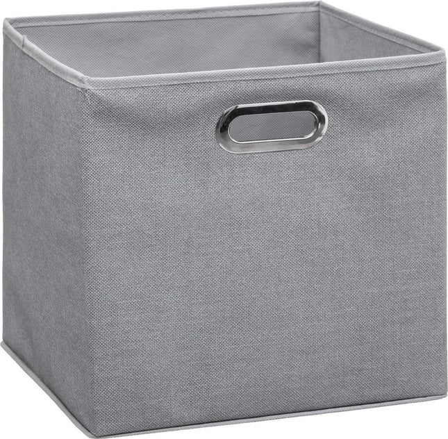 5Five Opbergmand/kastmand grijs - Set van 2x stuks - linnen - 29 liter - 31 x 31 x 31 cm - Opbergbox - Vakkenkast manden