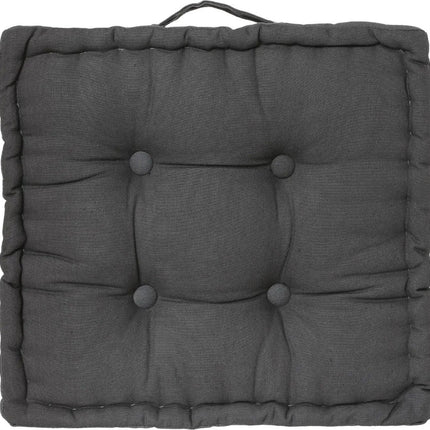 Atmosphera Vloerkussen Square - donkergrijs - katoen - 40 x 40 x 8 cm - vierkant - Extra dik