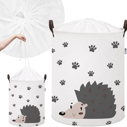 Egel Speelgoedopbergmand - Katoenen Opbergbox met Trekkoord - Wasmand voor Kinderen - 43 Liter - 35x35x45 cm - Sipo - Kledingmand