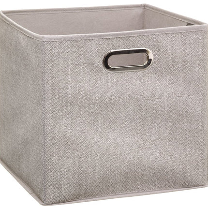 5Five Opbergmand/kastmand - beige - linnen - 7 liter - 31 x 15 x 15 cm - Opbergbox - Vakkenkast manden
