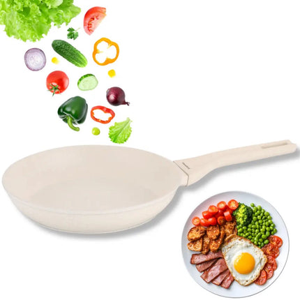 Klausberg KB-7989 Marmeren Koekenpan 24 cm – Crème, Anti-aanbak, Inductiegeschikt & Lichtgewicht