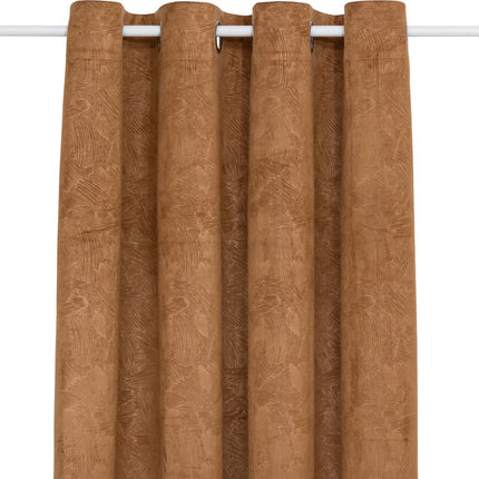 Atmosphera Fujo Fluwelen Verduisteringsgordijn 135x260cm - Gordijnen kant en klaar met haakjes ringen - Kaneel