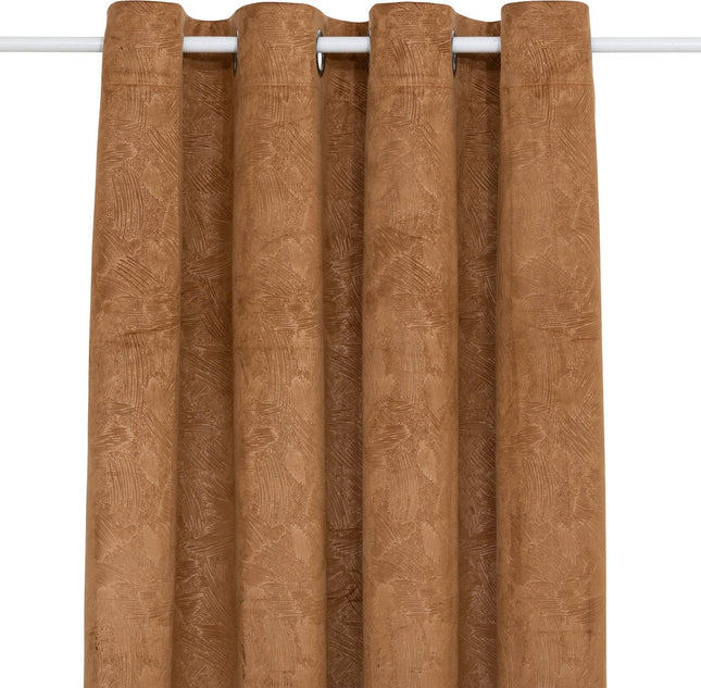 Atmosphera Fujo Fluwelen Verduisteringsgordijn 135x260cm - Gordijnen kant en klaar met haakjes ringen - Kaneel