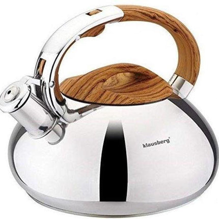 Kinghoff 3274 - Fluitketel - RVS - 3 liter - houten handvat