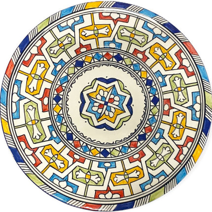 Handbeschilderde Marokkaanse keramische schaal 35 cm