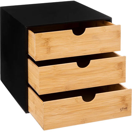 5Five kantoor organizer ladeblok - 2x - 3 lades - 25 x 31 x 24 cm - hout