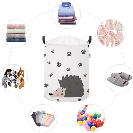 Egel Speelgoedopbergmand - Katoenen Opbergbox met Trekkoord - Wasmand voor Kinderen - 43 Liter - 35x35x45 cm - Sipo - Kledingmand