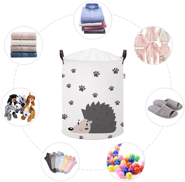 Egel Speelgoedopbergmand - Katoenen Opbergbox met Trekkoord - Wasmand voor Kinderen - 43 Liter - 35x35x45 cm - Sipo - Kledingmand