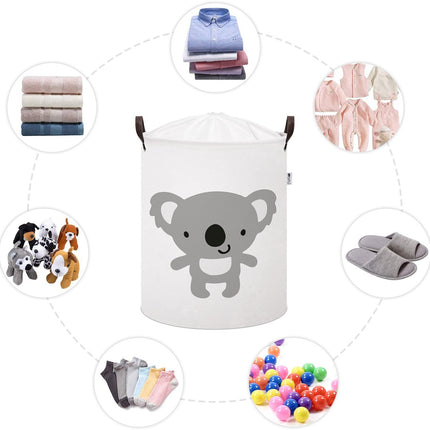Sipo Koala Speelgoedopbergmand - Katoenen Wasmand voor Kinderen - Opbergbox met Trekkoord en Handvatten - 43 Liter - 35x35x45 cm