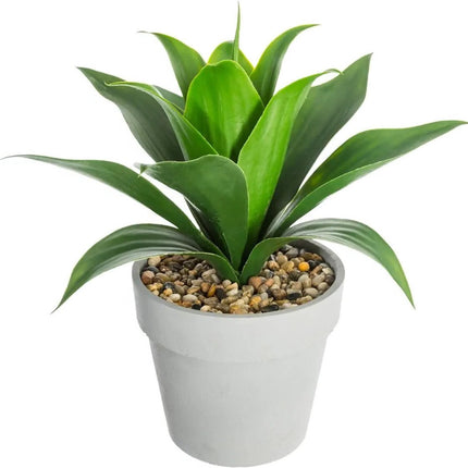 Atmosphera Aloe Vera - kunstplant - in pot van cement - 34 cm - Nepplanten
