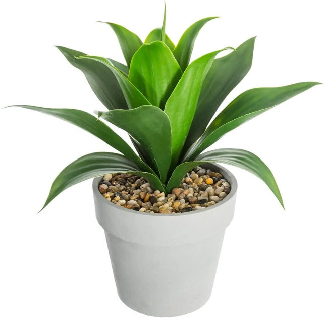 Atmosphera Aloe Vera - kunstplant - in pot van cement - 34 cm - Nepplanten